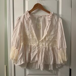 Free People Forever Young Lace Peplum Top